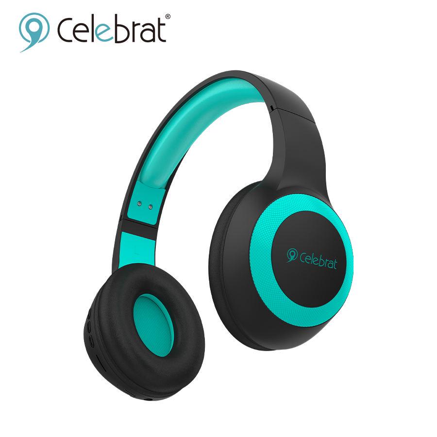Навушники з мікрофоном Celebrat A23 Bluetooth 5.0 98 дБ 20 Гц-20 кГц Чорно-блакитний - фото 4