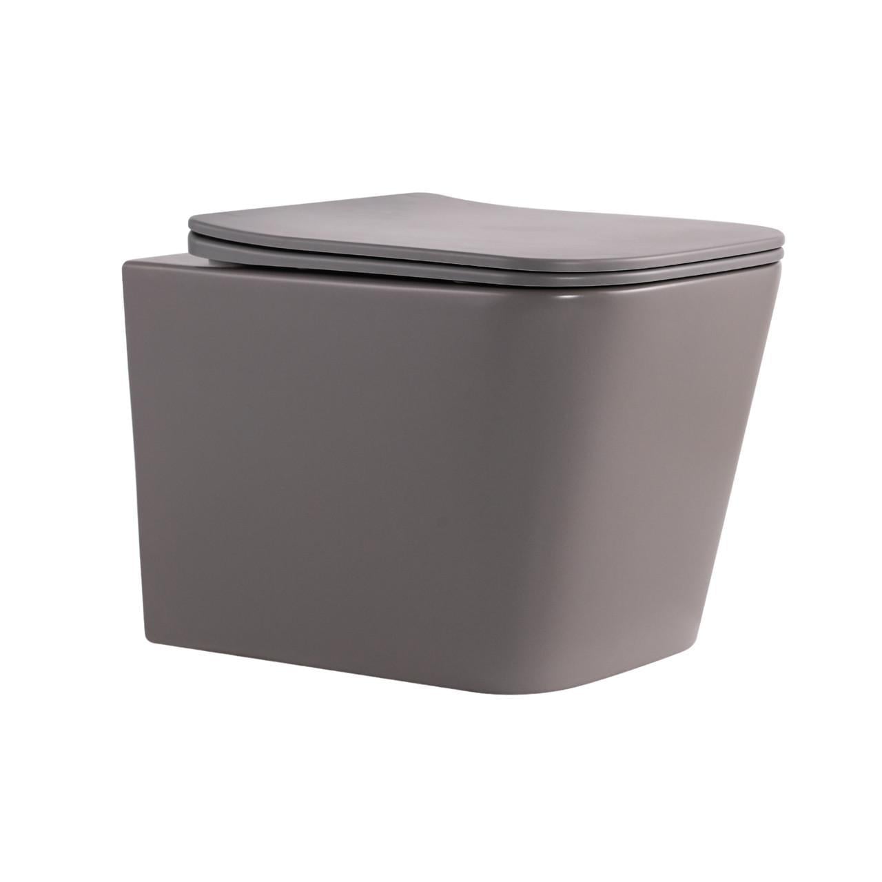 Унітаз підвісний Qtap Tern Ultra Quiet 520х345х325 мм з сидінням Slim Duroplast/Soft-close/Quick Release Stone grey