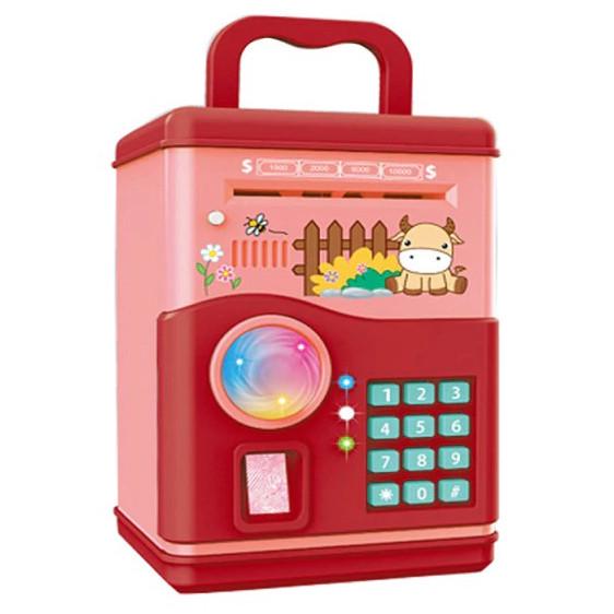 Детский электронный сейф-копилка SUNROZ 5989 с кодом Красный