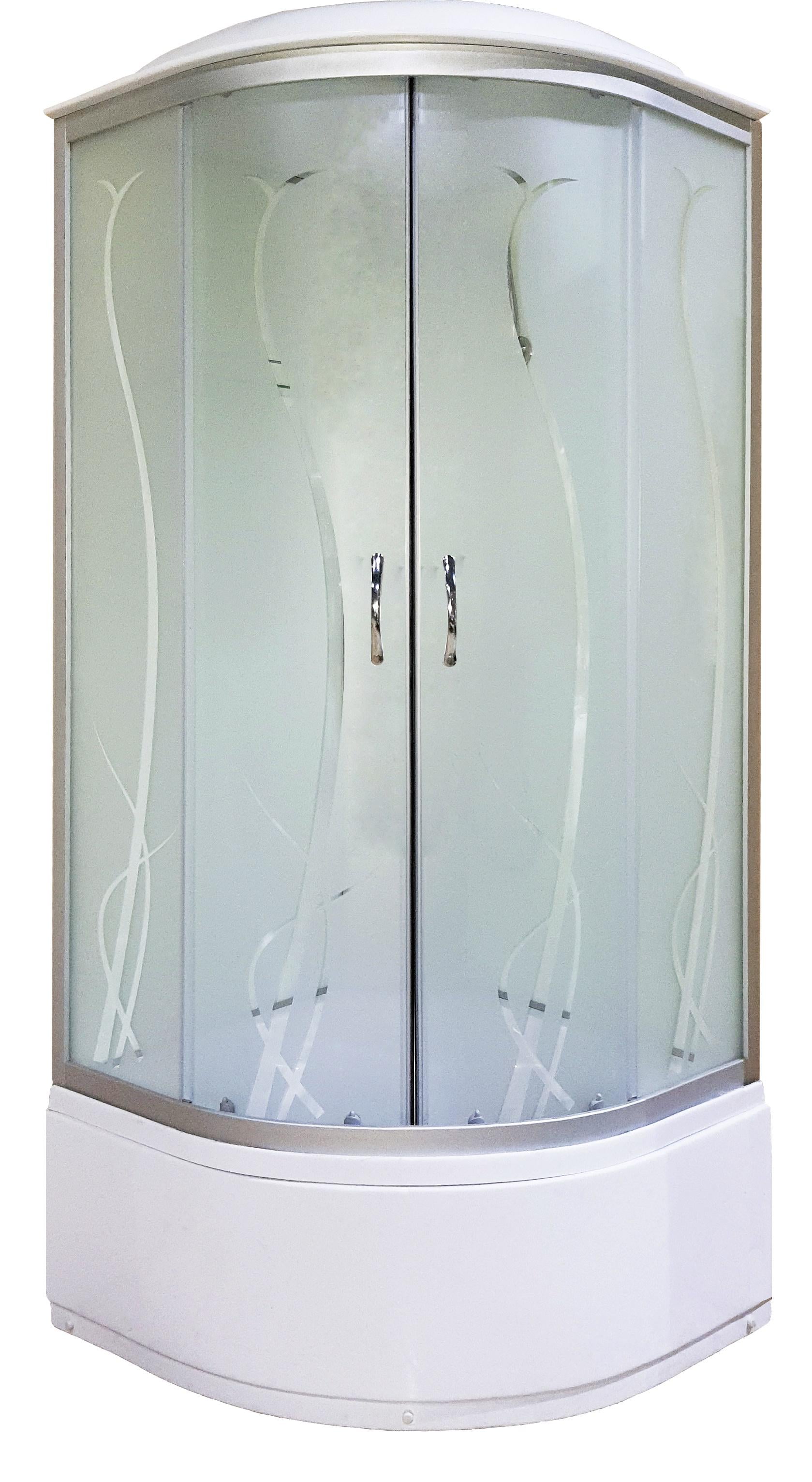 Душевой бокс Ko/Po 470-4 с рисунком на глубоком поддоне с белым задним стеклом 80х80 см (12398500)