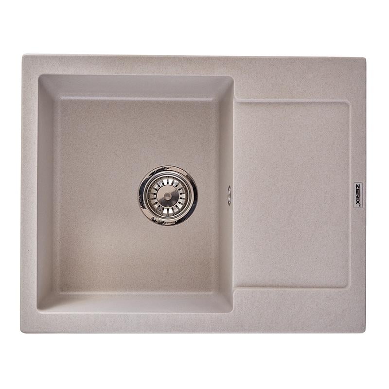 Мойка кухонная Zerix ZS-6250S-06 гранитная врезная прямоугольная Бежевый (ZX4589)