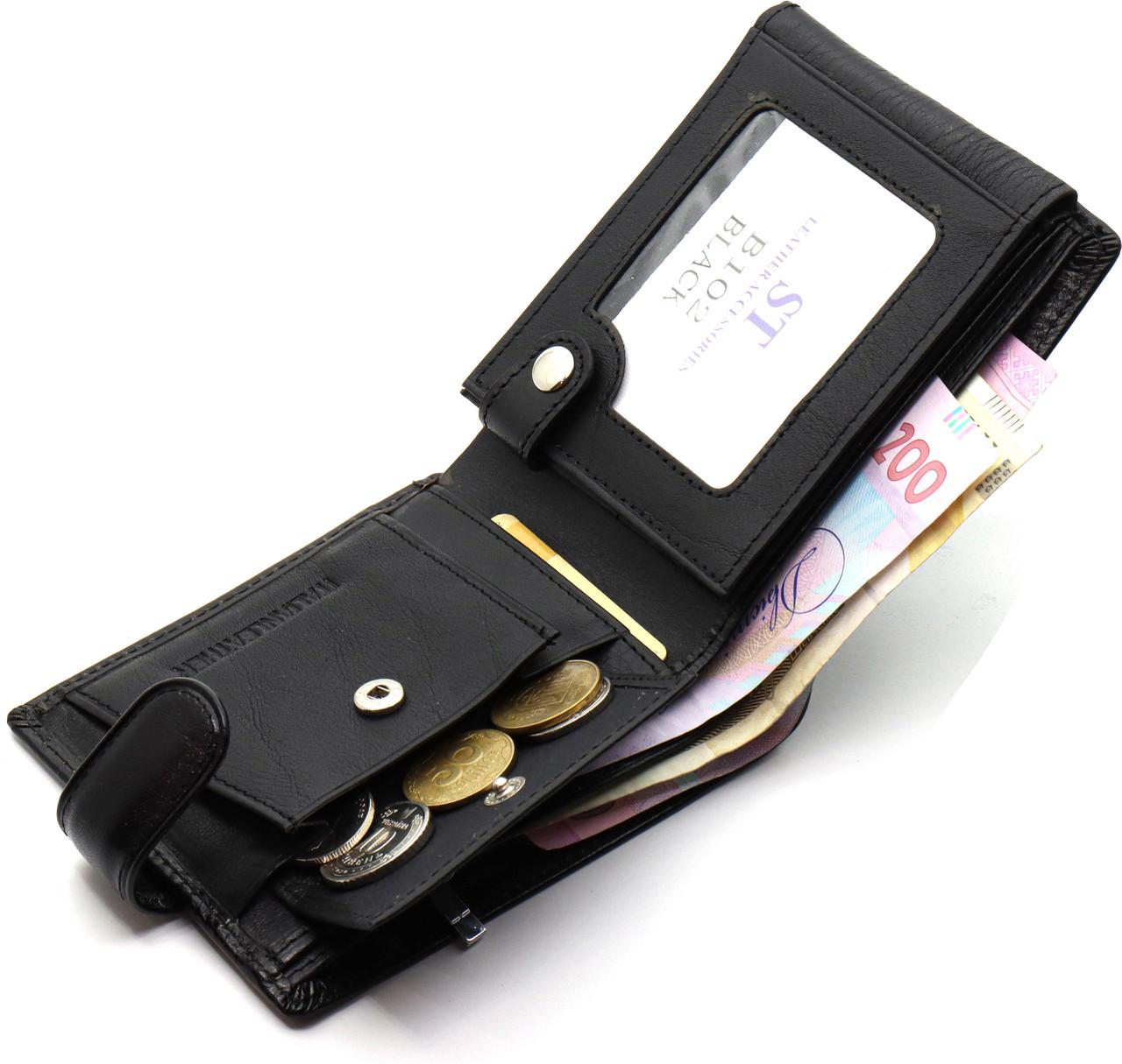 Портмоне мужское St Leather классическое из натуральной кожи Черный (ST102) - фото 4 Портмоне мужское St Leather классическое из натуральной кожи Черный (ST102) - фото 4