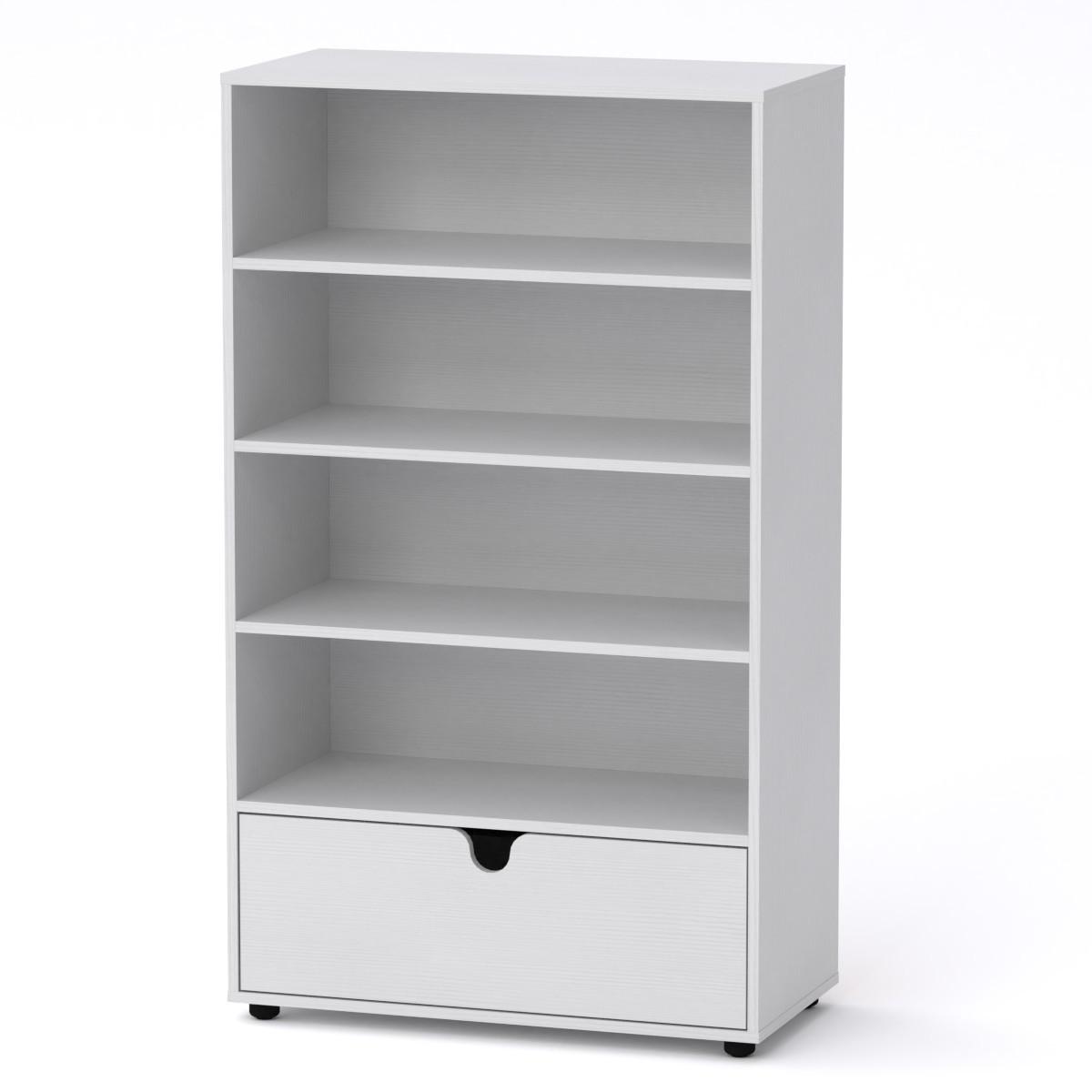 Шкаф книжный Компанит МГ-7 Тумба-2 с ящиком и внешней полкой 80х40х137 см Нимфея альба