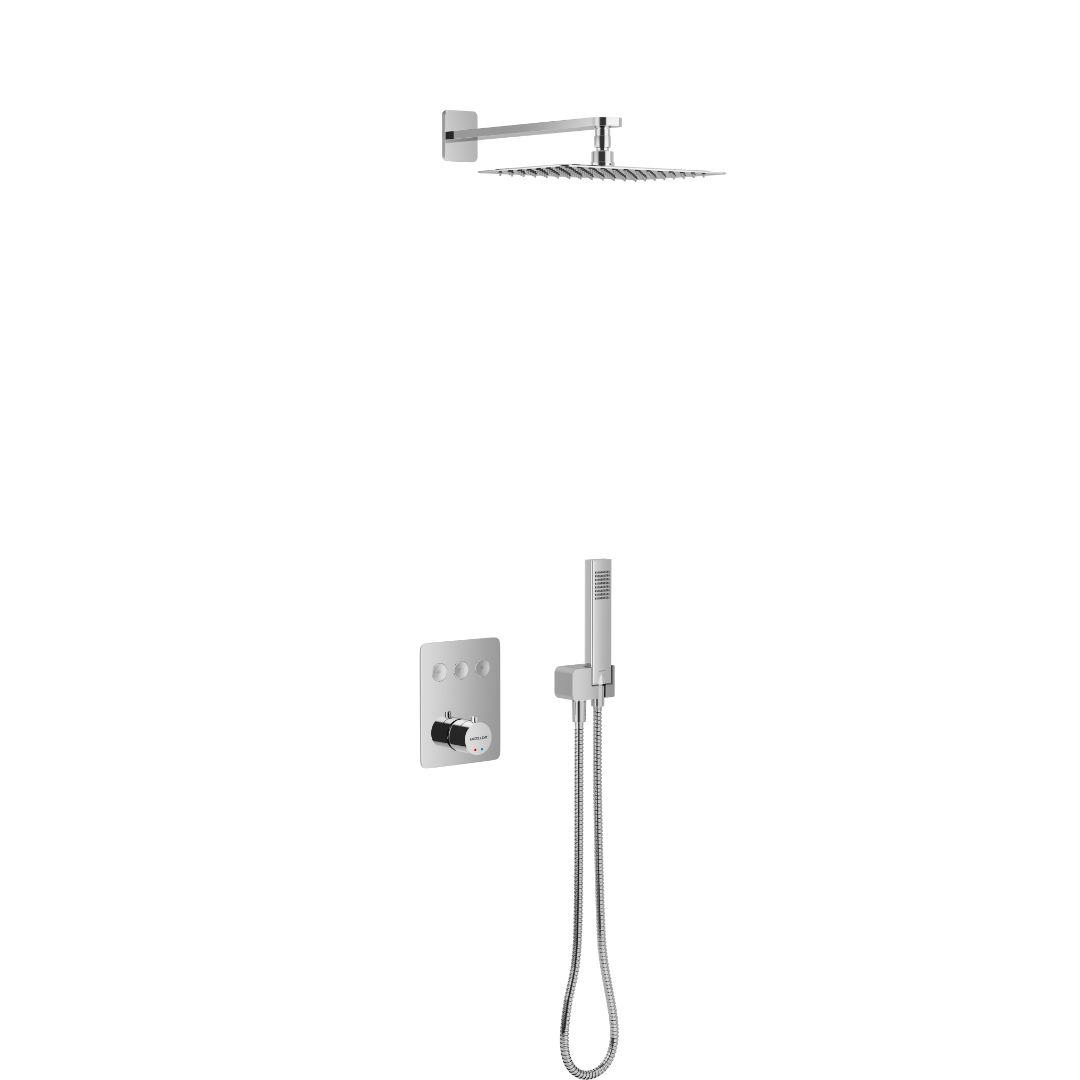 Комплект для ванны и душа скрытого монтажа Excellent KROTOS RAIN TERMO термостатический 3-х функциональный Комплект для ванны и душа скрытого монтажа Excellent KROTOS RAIN TERMO термостатический 3-х функциональный