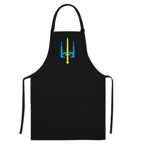 Фартук Герб Украины с автоматами и мечом Черный (5376415-2-36697)