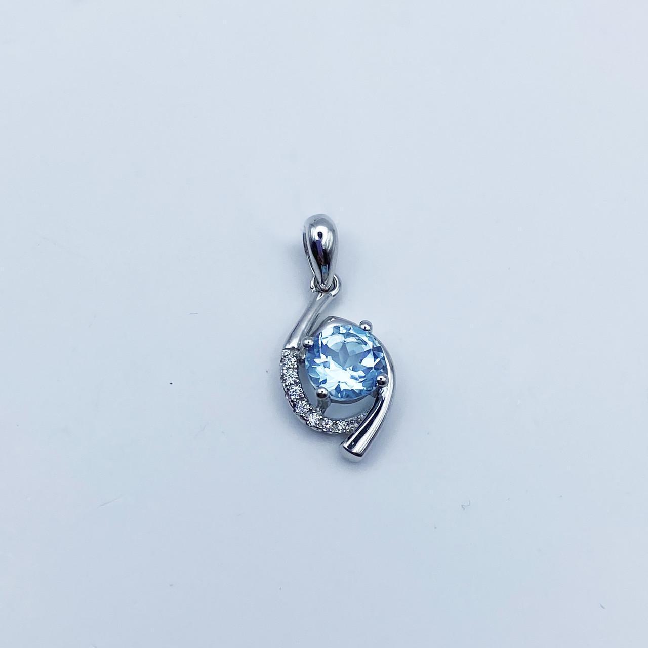 Серебряный кулон с голубым топазом 2 г (2354664973)