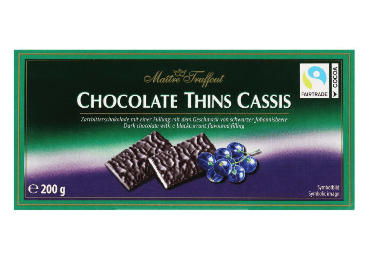 Конфеты шоколадные Maitre Truffout Chocolate Thins Cassis 200 г (3063538223)
