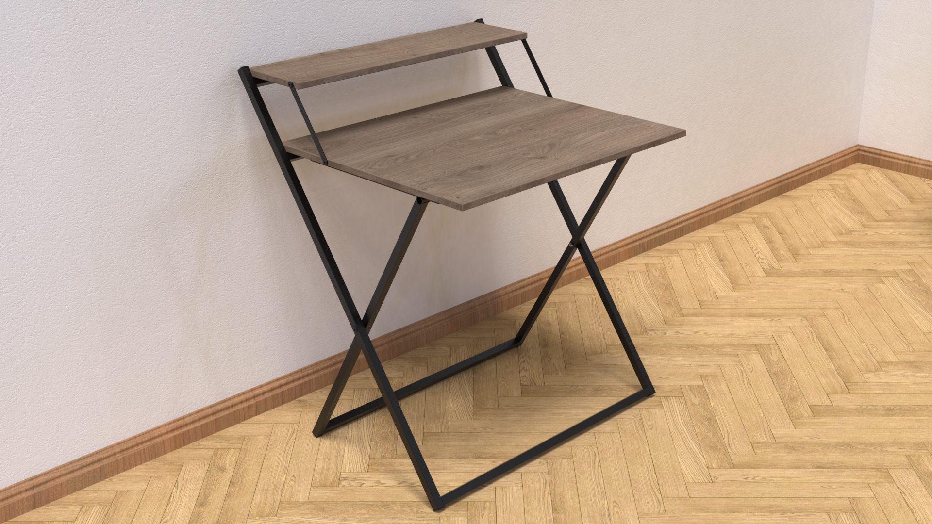 Стіл-трансформер Ferrum-decor Компакт 4 метал/ДСП 16 мм 750x790x720 мм Чорний/Дуб Сонома Трюфель (FRD-104694)