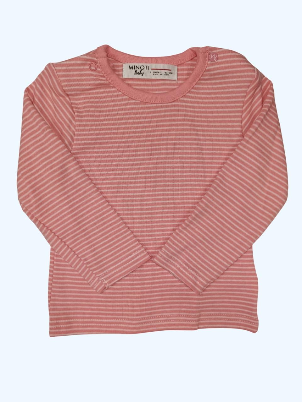 Лонгслів дитячий для дівчинки Minoti 74-80 см Рожевий (0378)