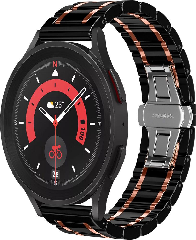 Ремешок керамический Ceramo для Galaxy Watch 5 Pro Black/Pink (29197-51)