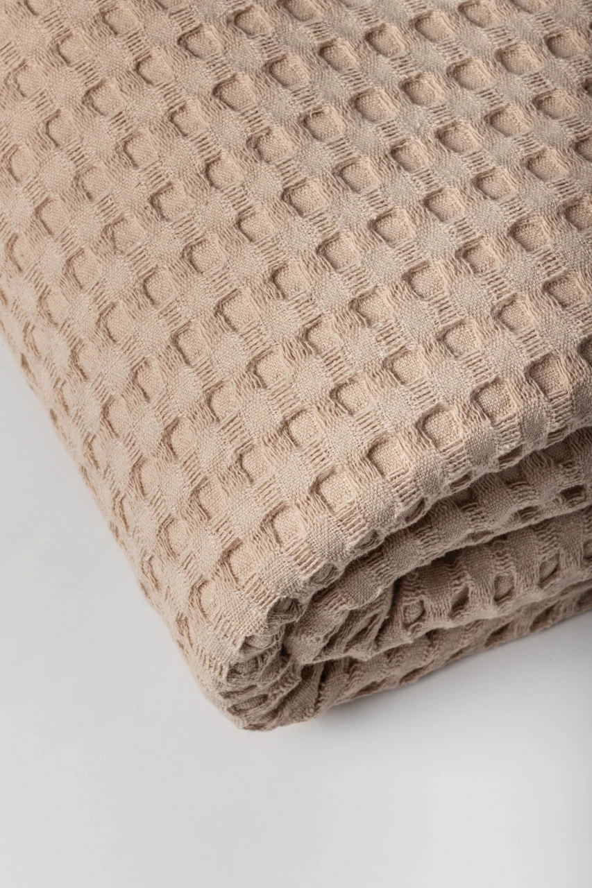 Плед вафельный HYGG семейный 230х250 см Песочный (311129) - фото 3