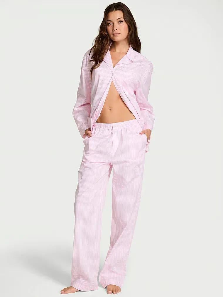 Піжама бавовняна сорочка/штани Victoria's Secret Heritage Cotton Shine Oversized Pajama Set смужка Regular S Рожевий (27112176) Піжама бавовняна сорочка/штани Victoria's Secret Heritage Cotton Shine Oversized Pajama Set смужка Regular S Рожевий (27112176)