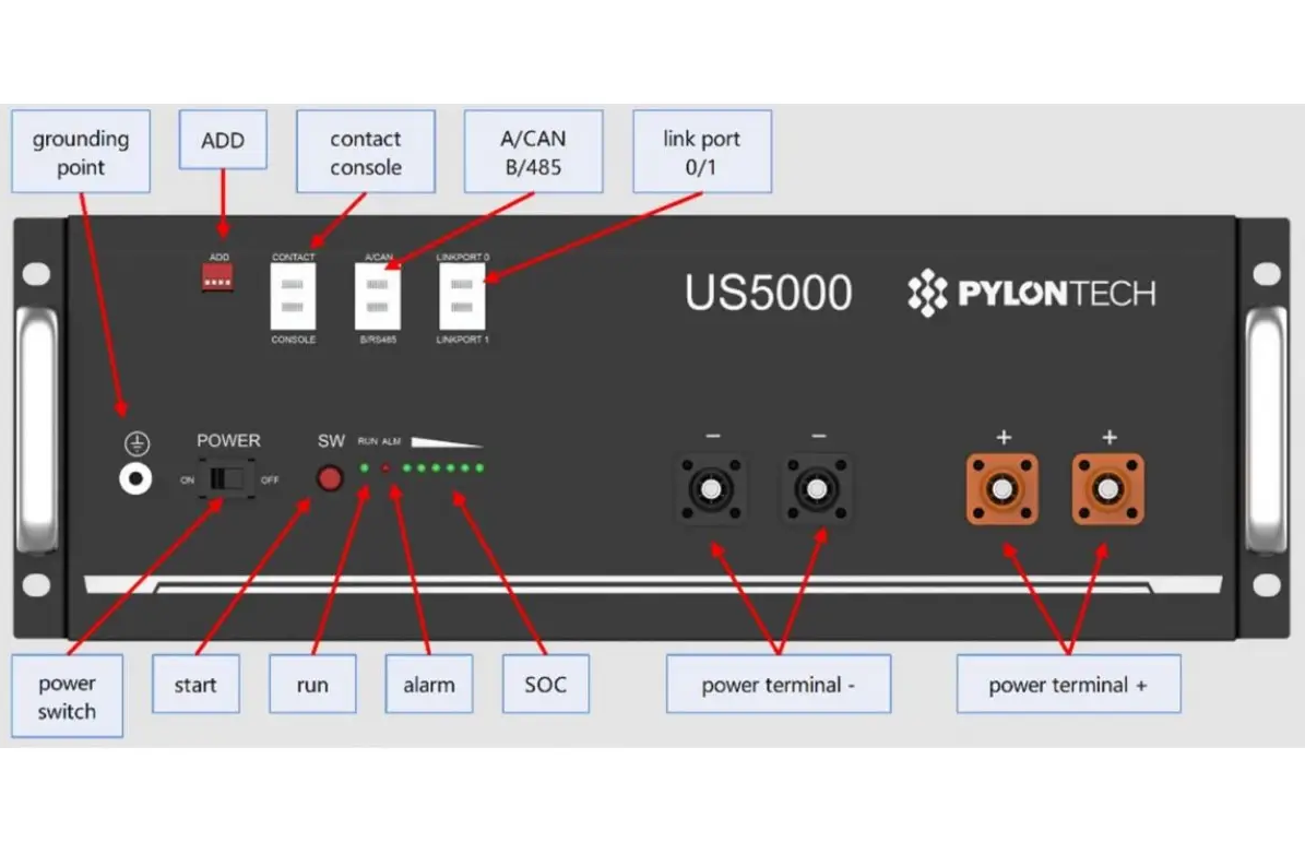 Акумуляторная батарея Pylontech US5000C LiFePo4 литиевый 48 В 4,8 кВт/ч (10735) - фото 6