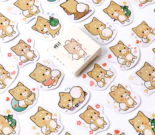 Набір наклейок для щоденника Kawaii Shiba Inu 40 шт.