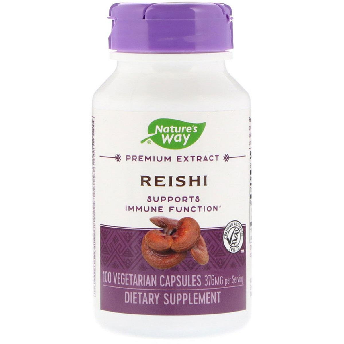 Грибы рейши Nature's Way  Reishi Standardized 376 мг 100 капсул (NWY62700)