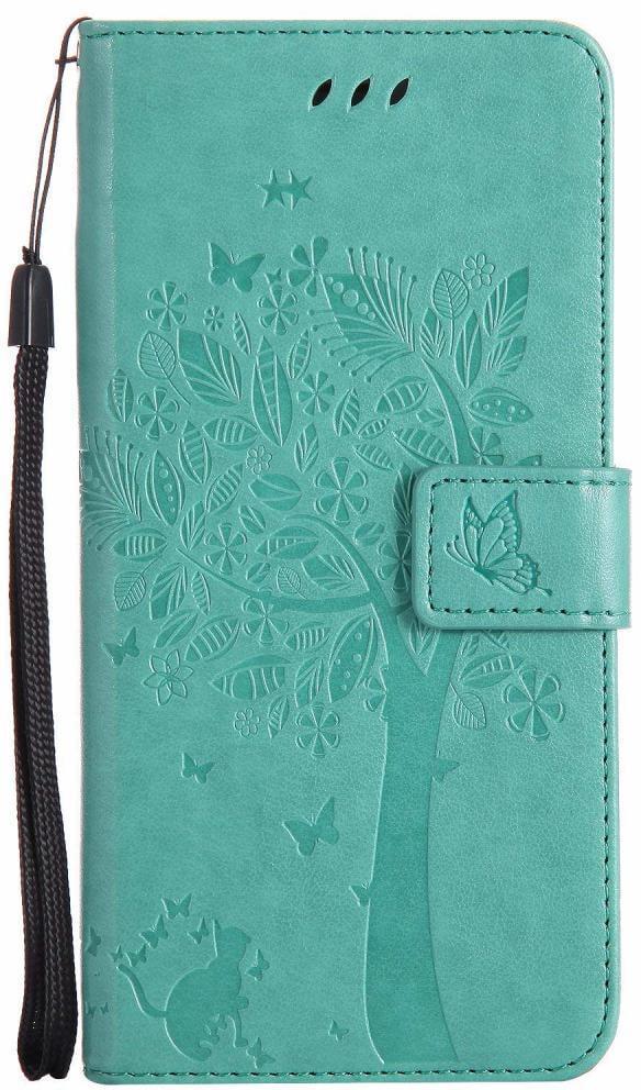 Чехол для Samsung Galaxy M31 M315 (рисунок кот и дерево) Turquoise (15579-32)