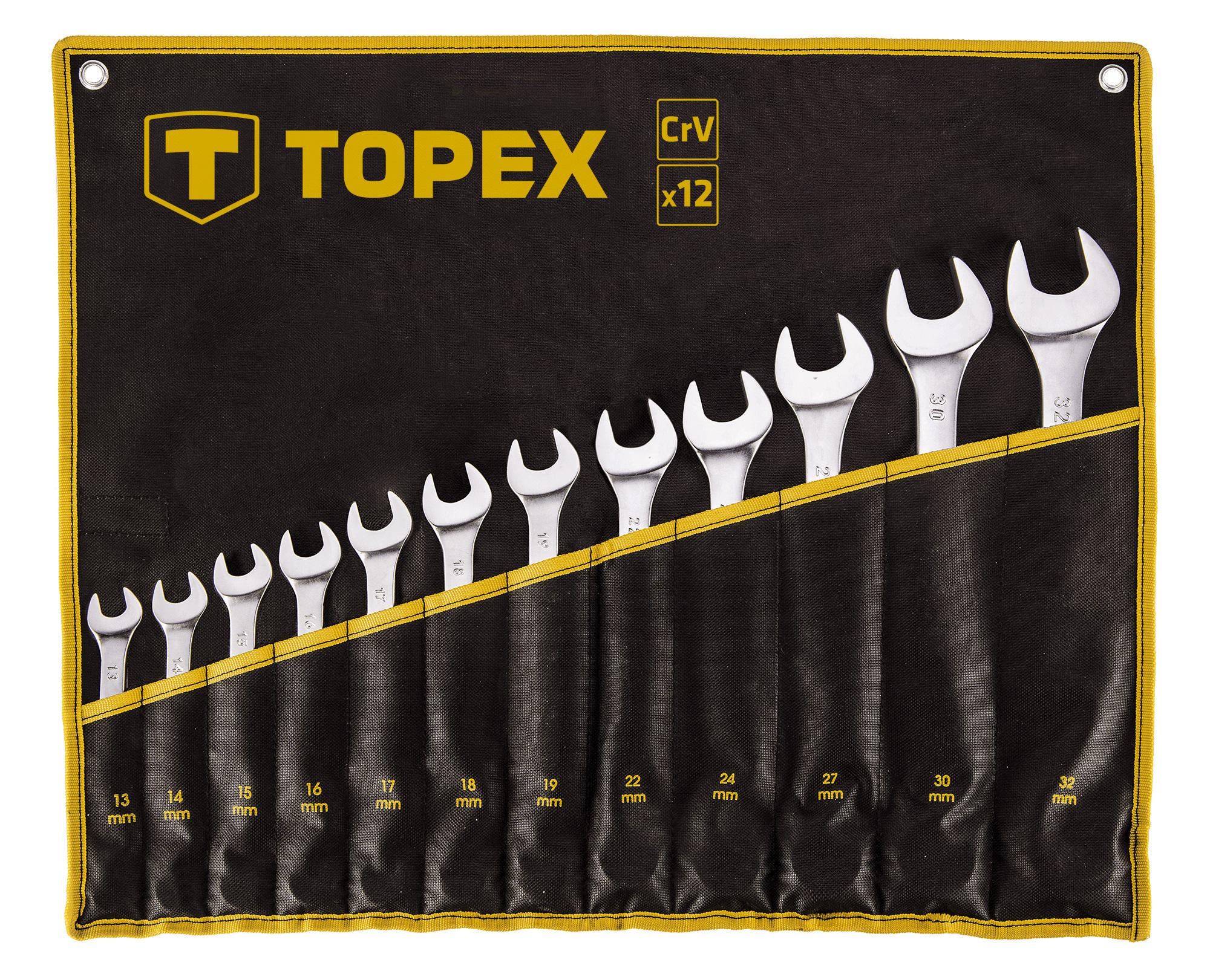 Набор комбинированных ключей TOPEX 13-32 мм 12 шт. (26502)