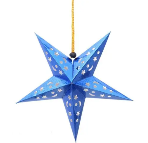 Звезда картонная Новогодняя для праздника 60см Синий (18113/3)