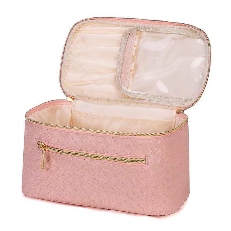 Косметичка-органайзер з еко-шкіри на блискавці 24х11х12,5 см Рожевий (ST0476) - фото 4