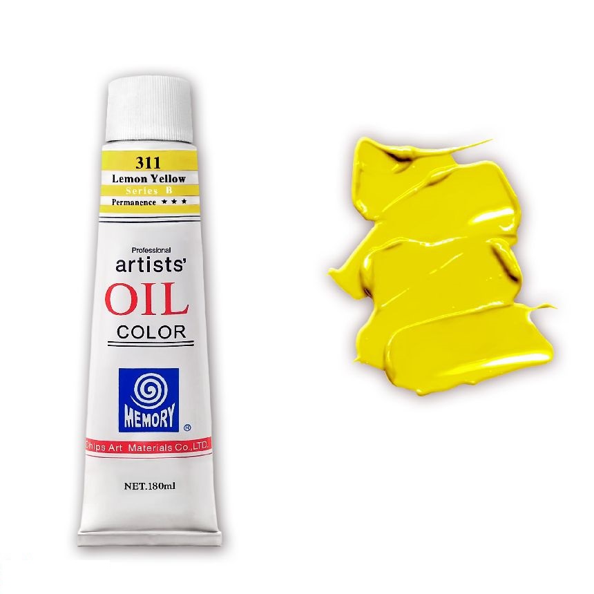 Краска масляная Memory professional 180 мл Желтый лимонный
