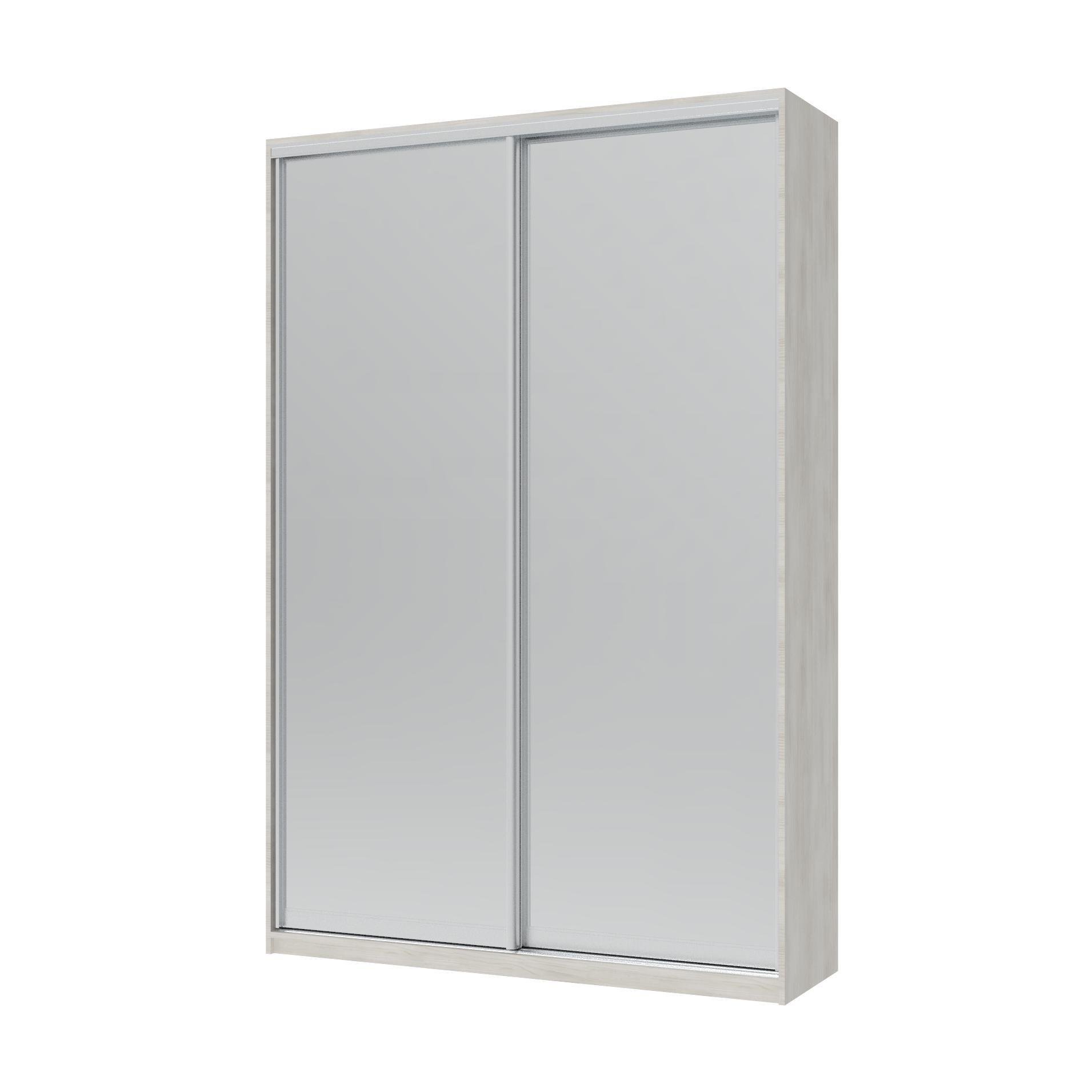 Шкаф-купе двухдверный Doros Сити Лайт 150х45х225 см Белое дерево/2 Зеркала (DRS-011068)