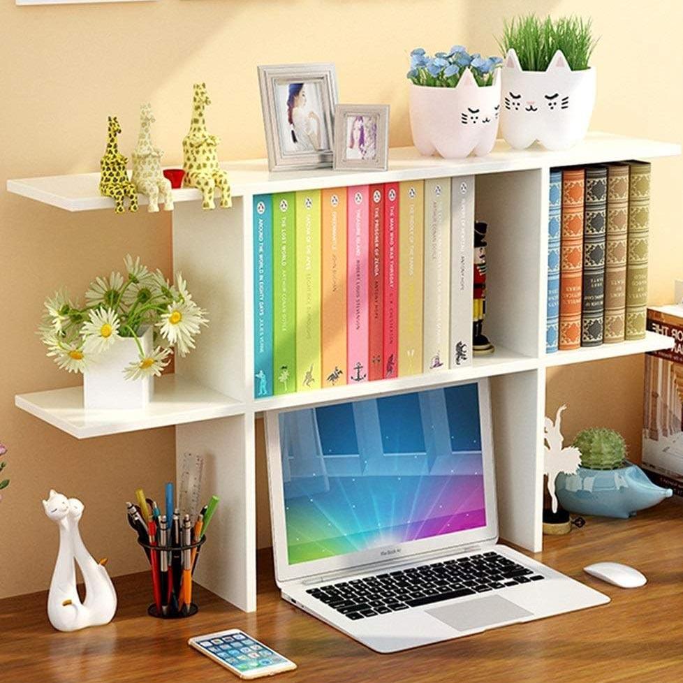 Полка-надстройка настольная из дерева Семане зефир (АКД-000420)