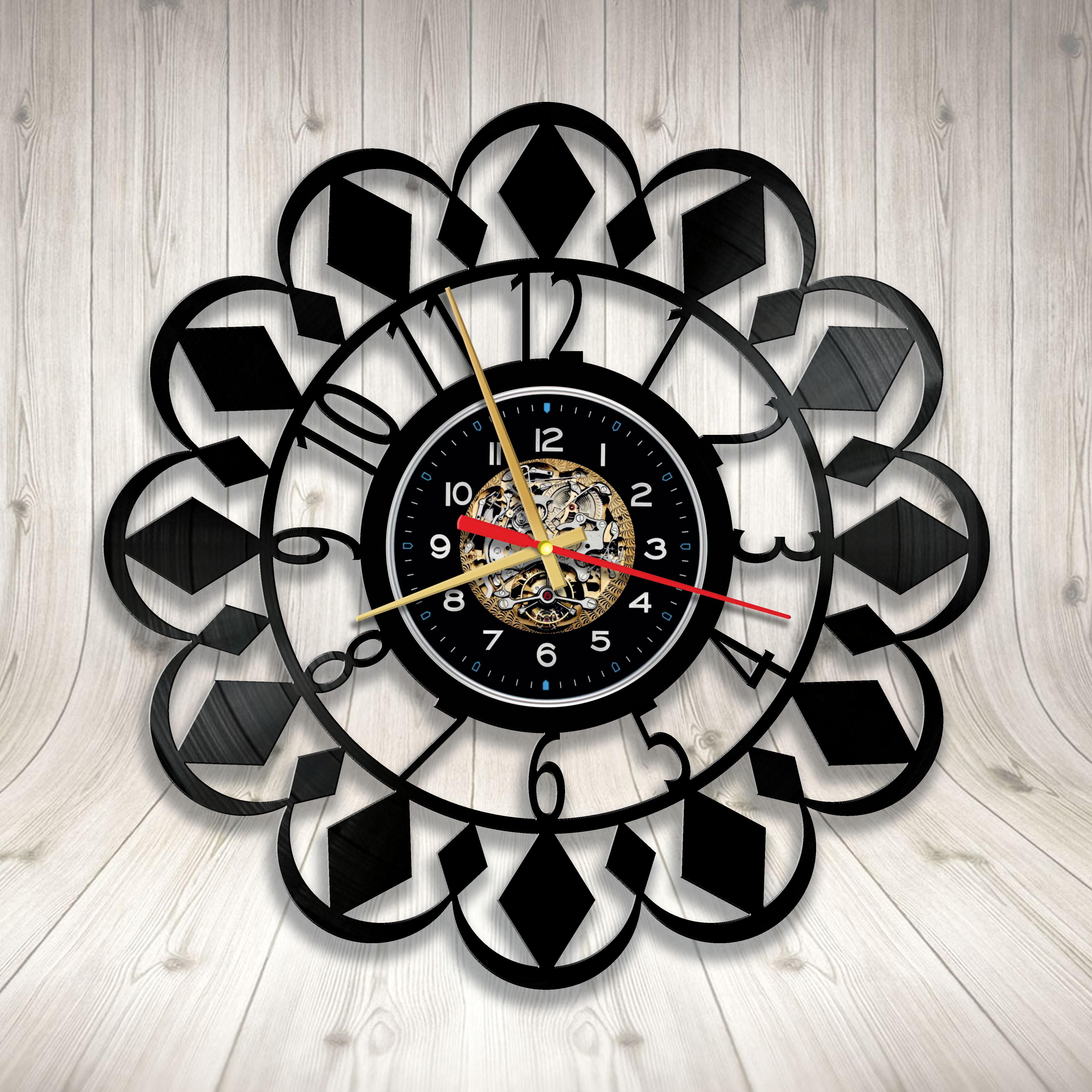 Часы настенные Лофт-винтаж 3374 из виниловой пластинки