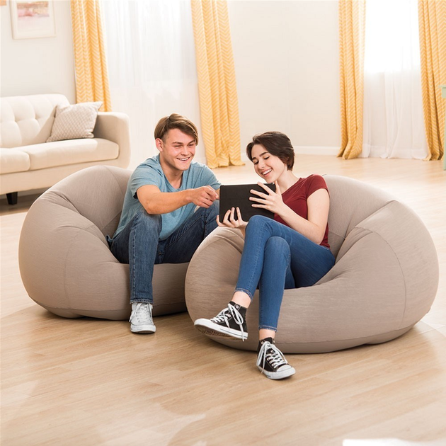 Кресло надувное Intex 107х104х69 см Серый (68579) - фото 2 Кресло надувное Intex 107х104х69 см Серый (68579) - фото 2