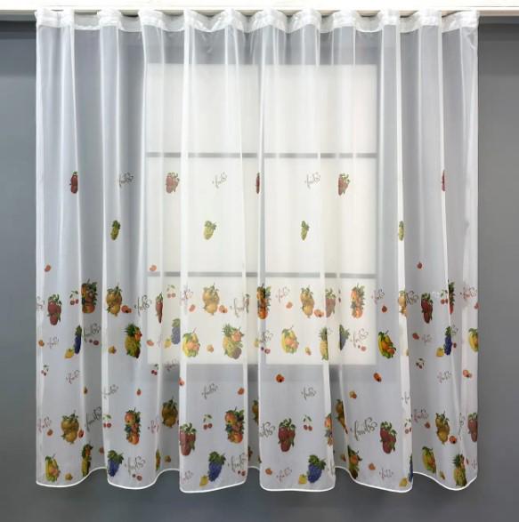 Фіранка на кухню шифон 240х170 см Різнобарвний (1753т) Фіранка на кухню шифон 240х170 см Різнобарвний (1753т)