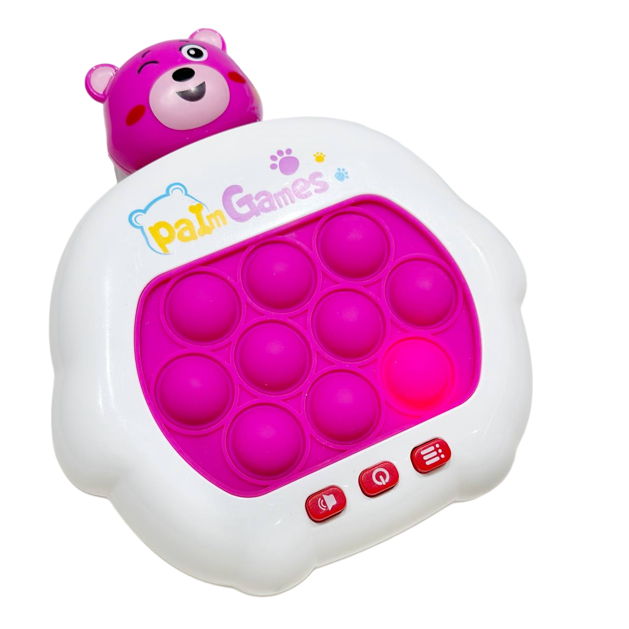 Интерактивная игрушка антистресс электронный Pop it PRO 4 режима с подсветкой Розовый (2021840415)