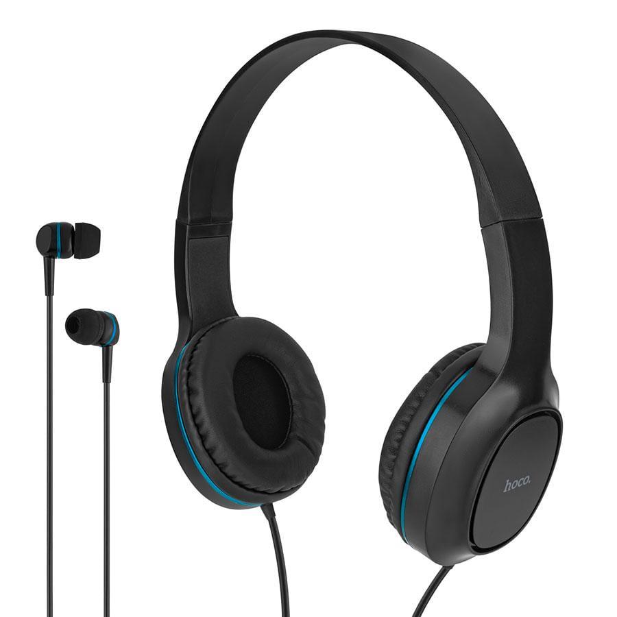Навушники Hoco W24 Enlighten headphones with mic set 2x1 Blue (218238)