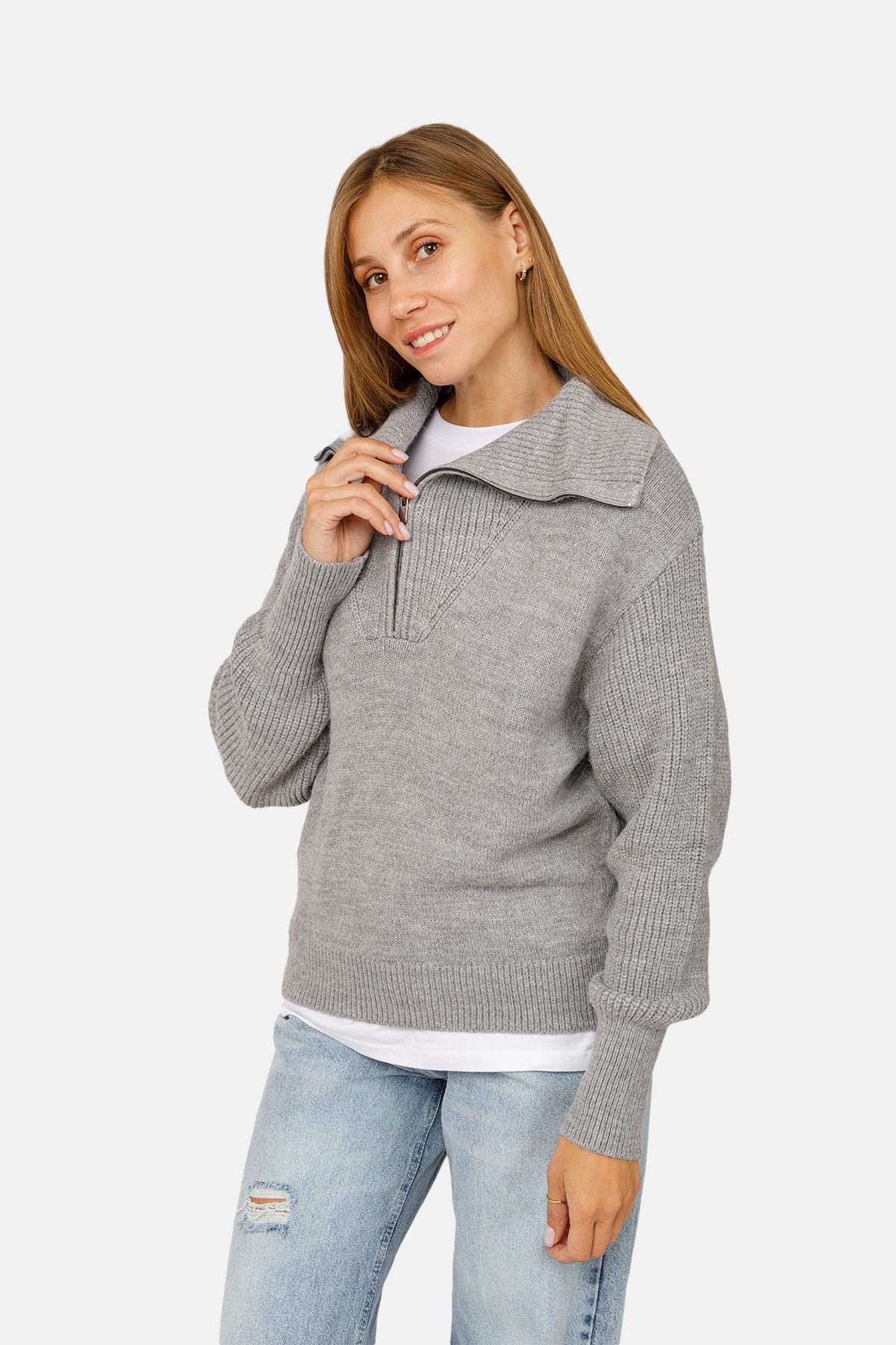 Свитер женский ЦБ-00262319 р. 46 Серый (SKT001026385) - фото 2