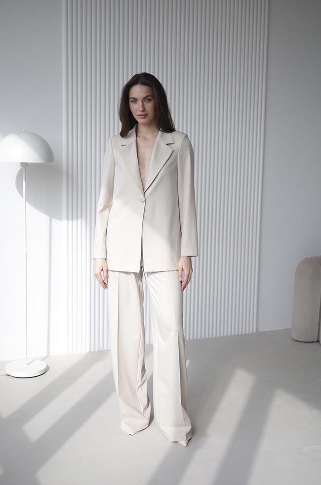 Костюм Lipar 4129 праздничный жакет/брюки р. 54 Бежевый (16957402)