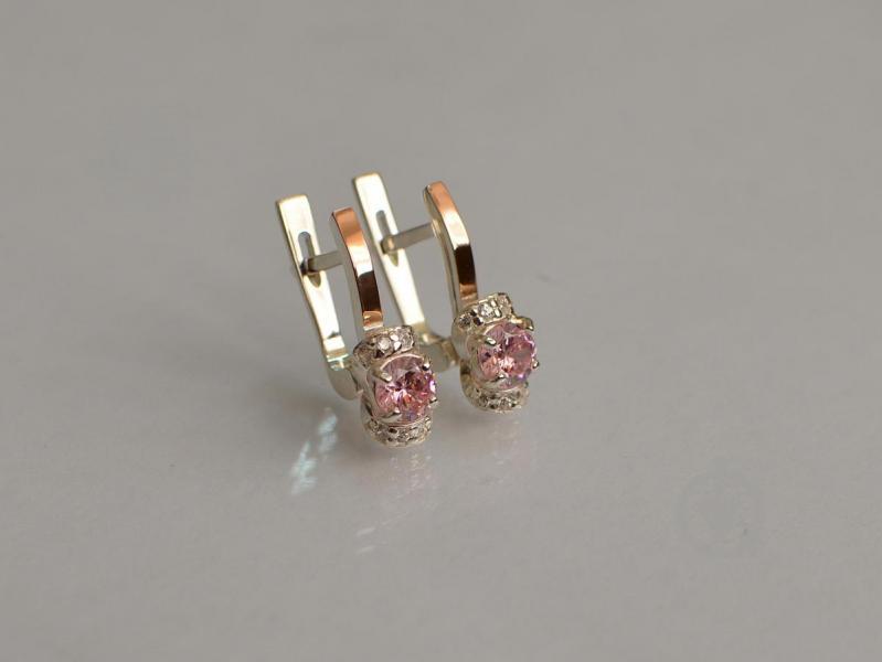 Серебряные серьги Sil с золотом 137s-8 Розовый (Sil-1226)