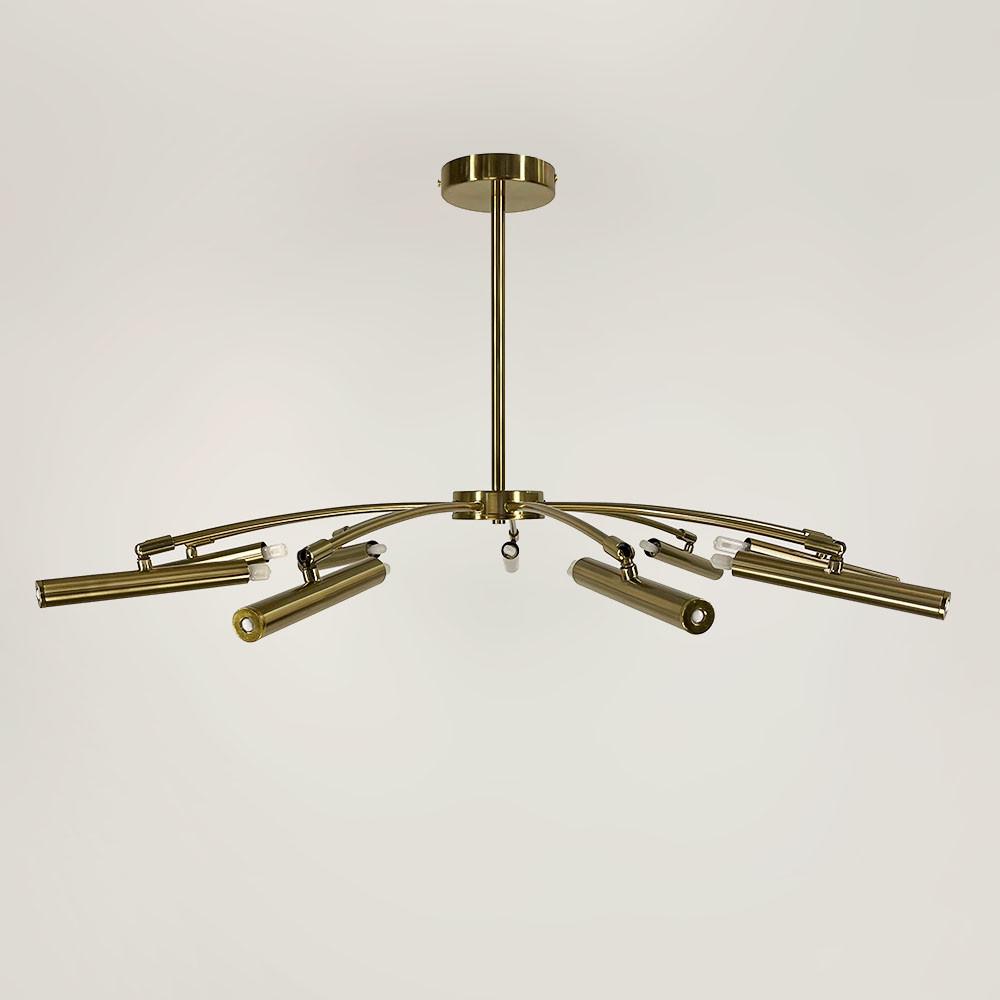 Люстра трубчаста з 9 регулюючими плафонами Латунь (LF_ST 01/9 AB) - фото 2 Люстра трубчаста з 9 регулюючими плафонами Латунь (LF_ST 01/9 AB) - фото 2