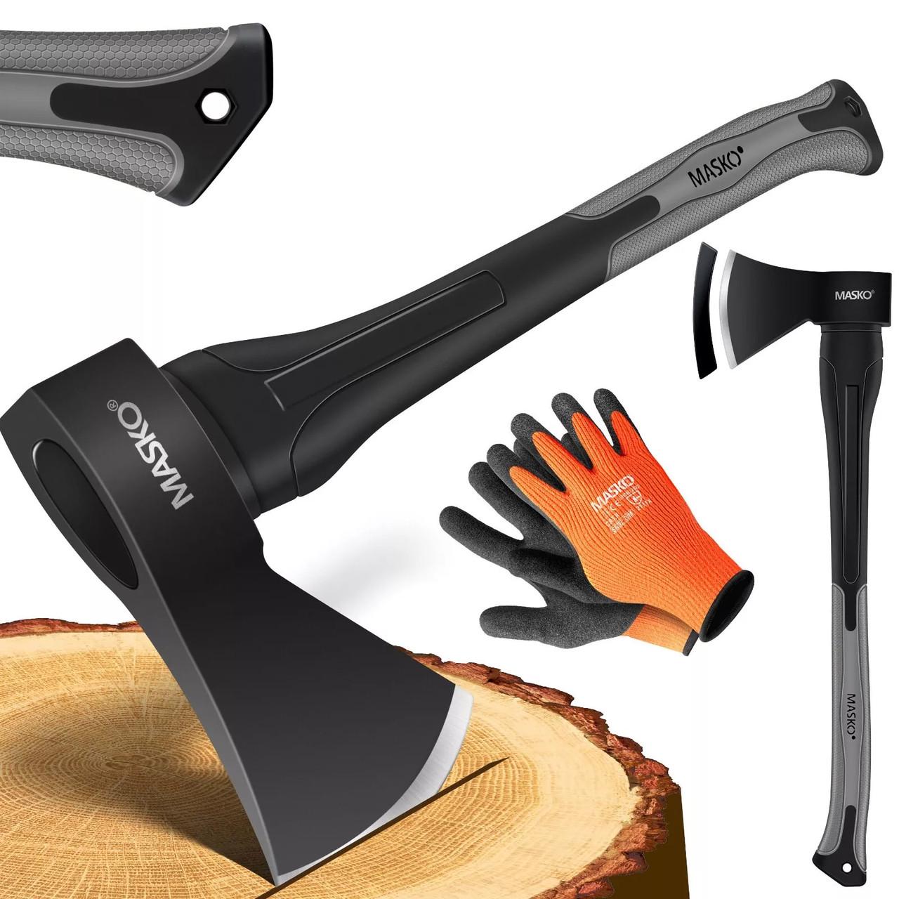 Топор универсальный MASKO с набором перчаток 1000 г Черный/Серый - фото 11 Топор универсальный MASKO с набором перчаток 1000 г Черный/Серый - фото 11