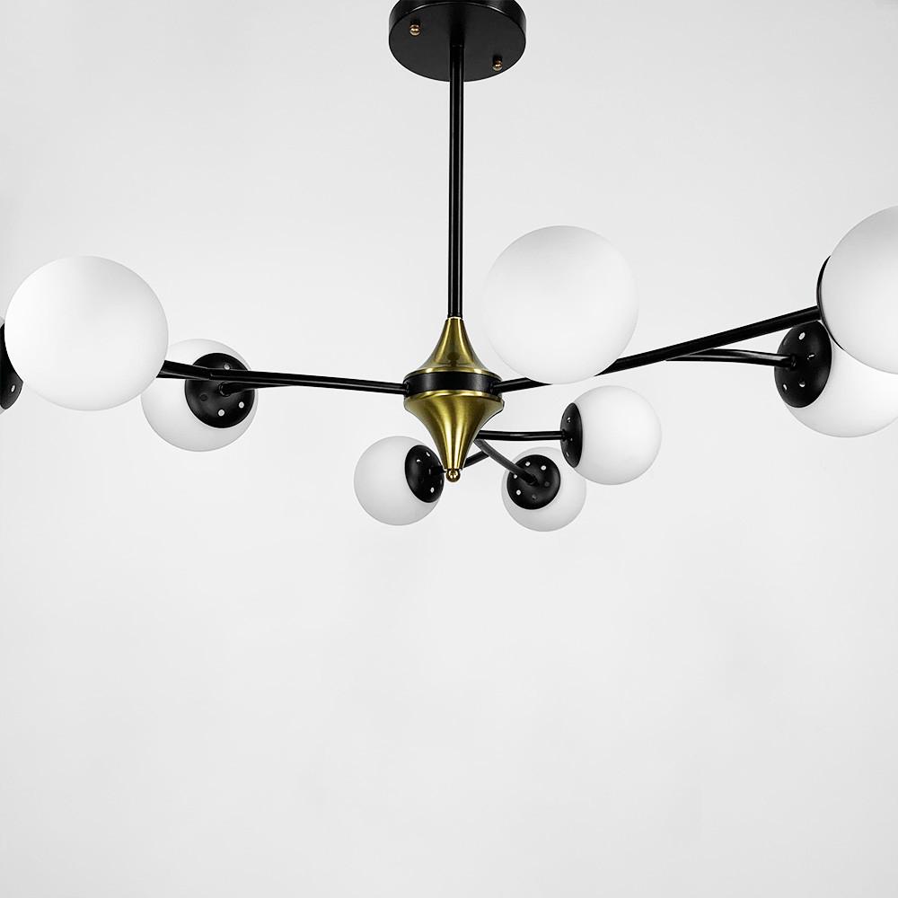 Люстра із поворотними гілочками на 9 білих плафонів Ø 120 см Чорний (K 21/9 BK+WT new d12) - фото 3 Люстра із поворотними гілочками на 9 білих плафонів Ø 120 см Чорний (K 21/9 BK+WT new d12) - фото 3