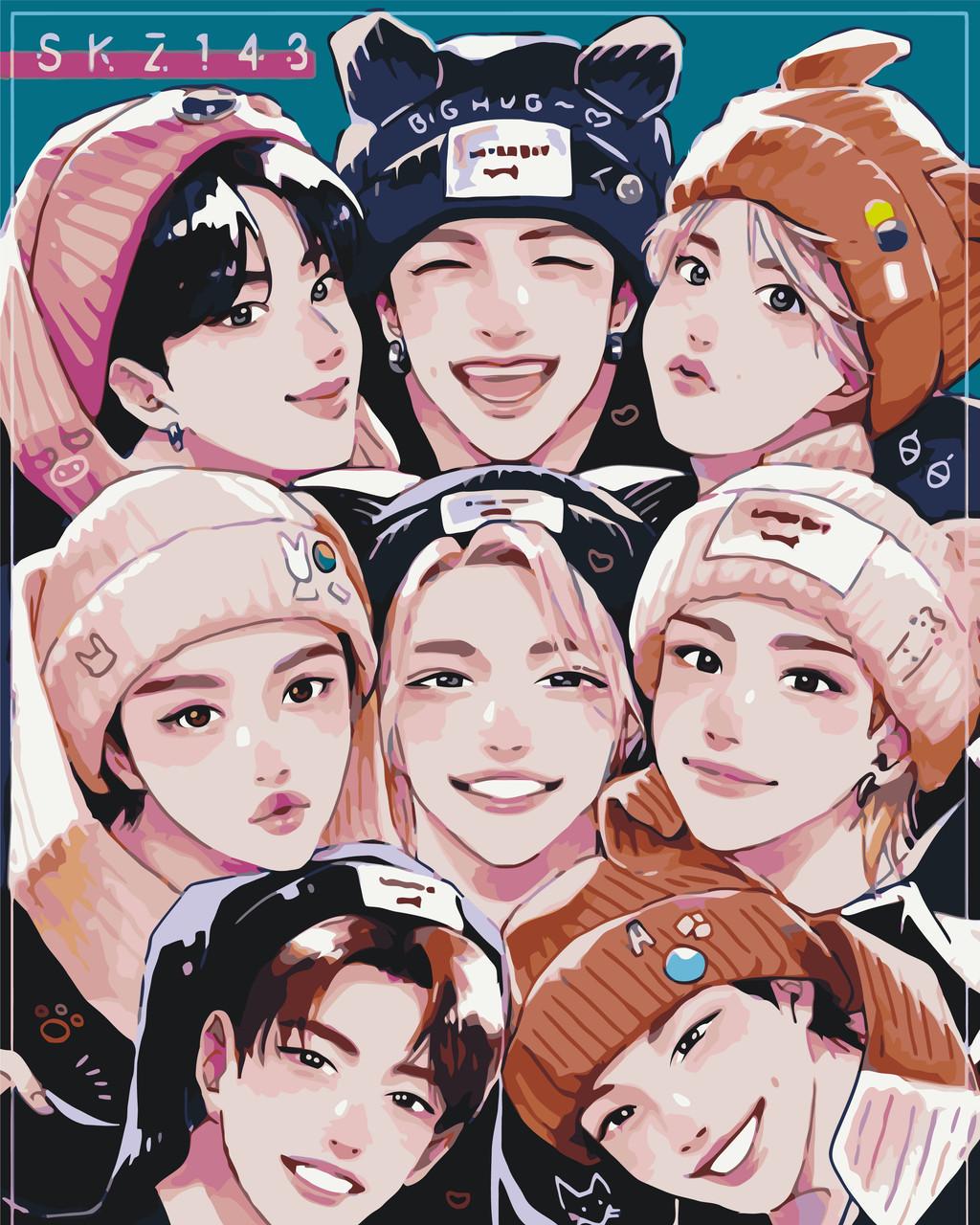Картина по номерам Оргиами K-pop Stray Kids стрей Кидс 40х50 см