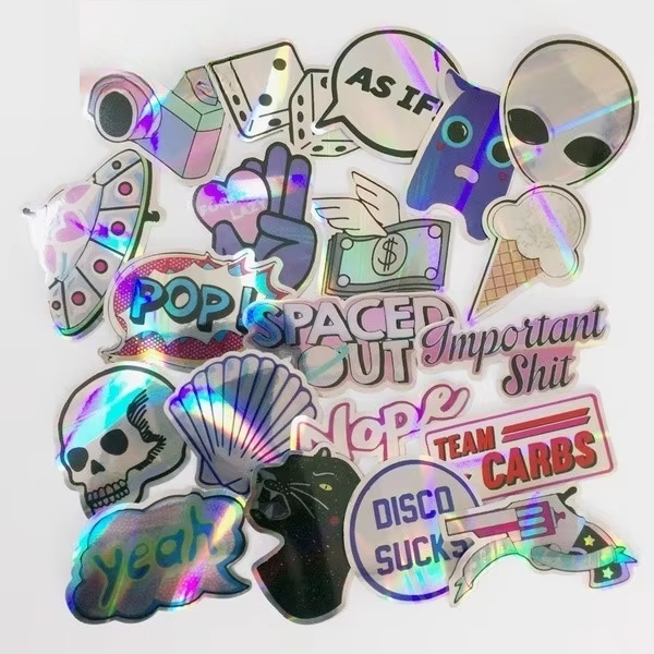 Набор наклеек Имитация металла/Голограма цветная для гаджета/телефона 20 шт. (10108)