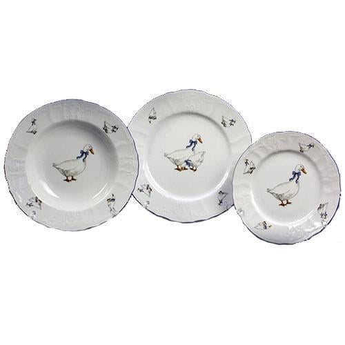 Сервиз столовый Thun Bernadotte Гуси фарфор на 6 персон 18 пр. (5936B51)