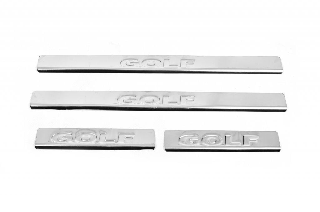 Накладки на пороги Carmos V2 для Volkswagen Golf 7/E-Golf нержавеющая сталь Хром