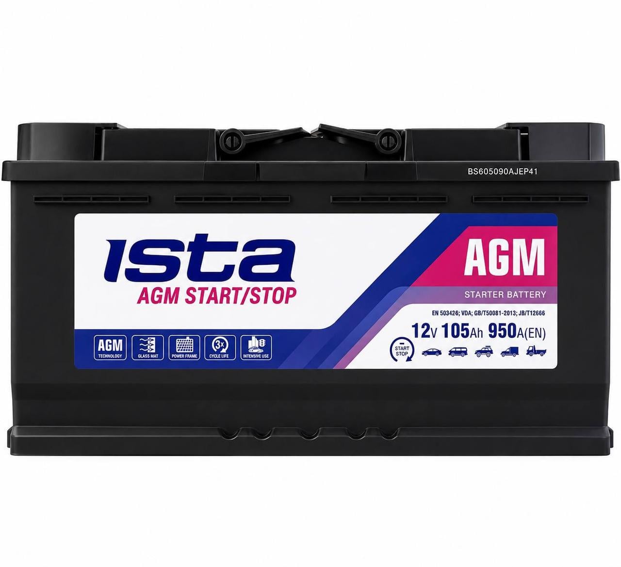 Аккумулятор автомобильный Ista AGM 105 Ah 950A R+ 12V (3179219947)
