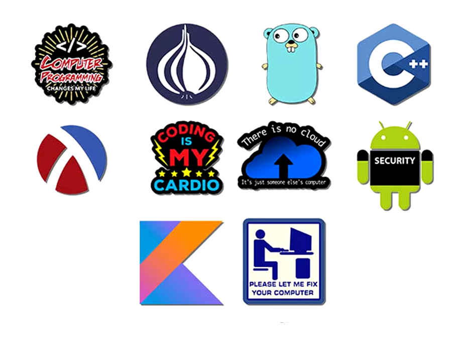 Набор наклеек Компьютерные программы/IT для гаджета/телефона 10 шт. (10045)