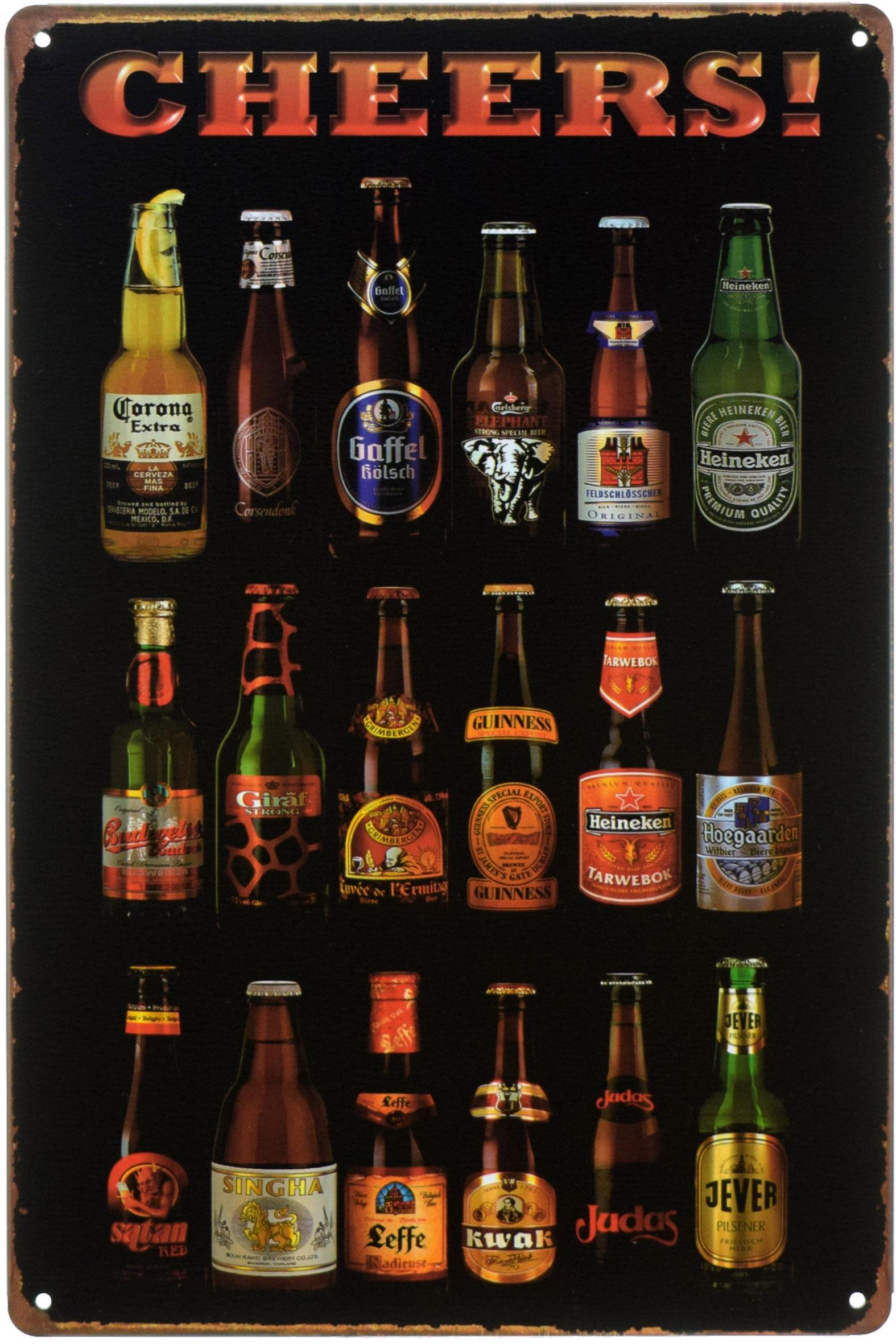 Табличка металева Cheers! 18/2 Пляшок 20x30 см
