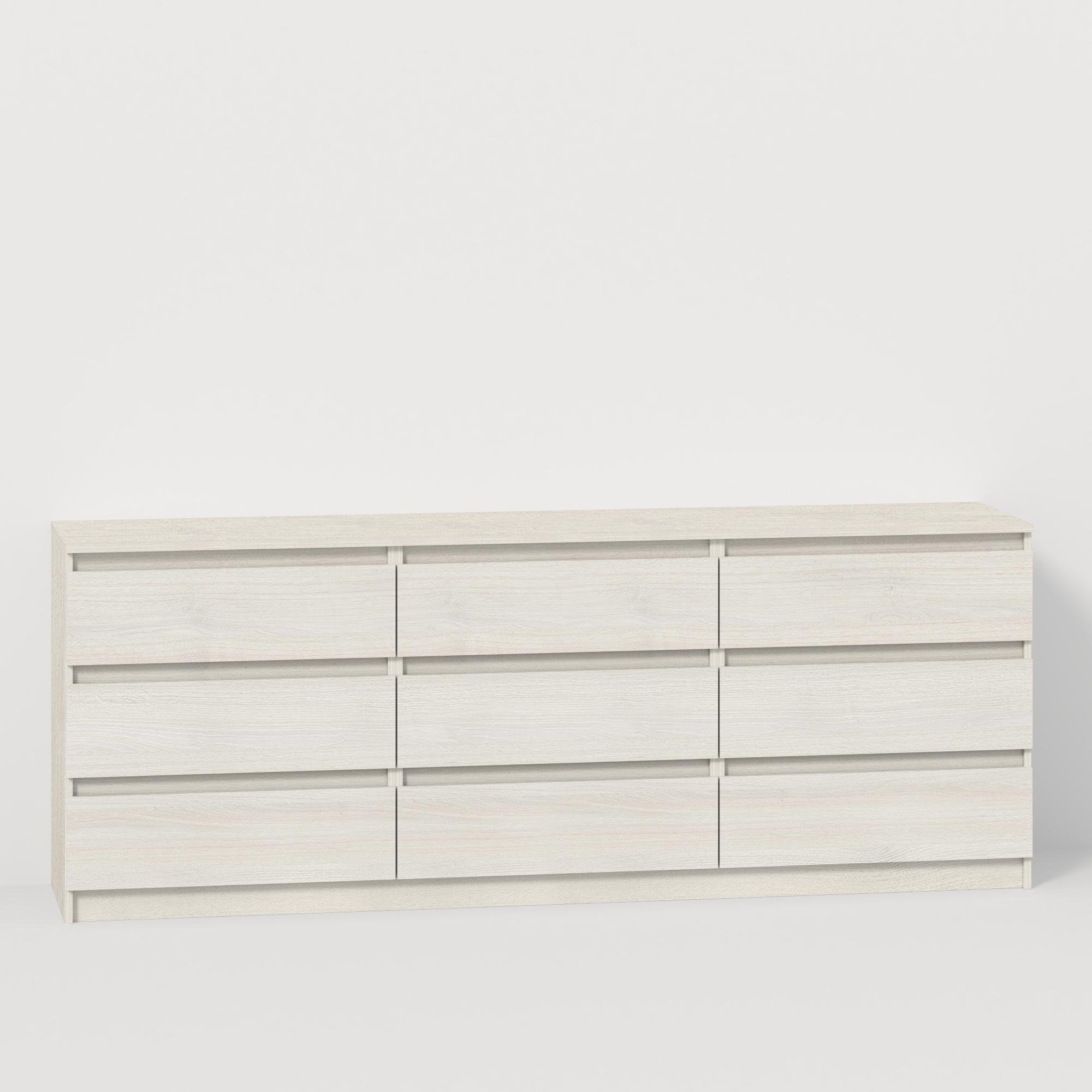 Комод на 9 ящиков без ручек Line TVF9 2100x450x800 мм Шамони Светлый - фото 2 Комод на 9 ящиков без ручек Line TVF9 2100x450x800 мм Шамони Светлый - фото 2