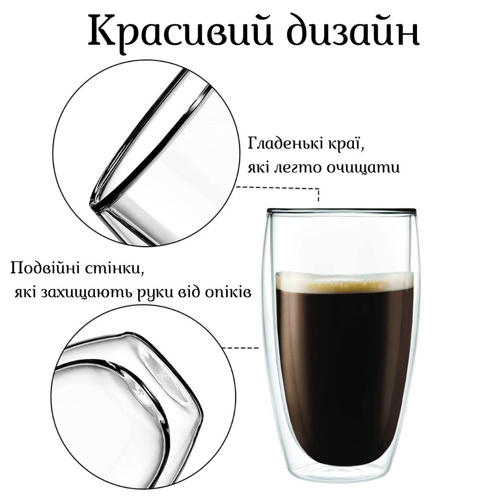 Набір склянок Ari&Ana із подвійними стінками 450 мл 6 шт. (13130413) - фото 3