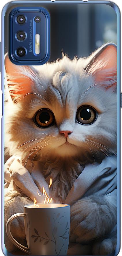 Чехол на Motorola G9 Plus White cat (5646u-2104-42517)