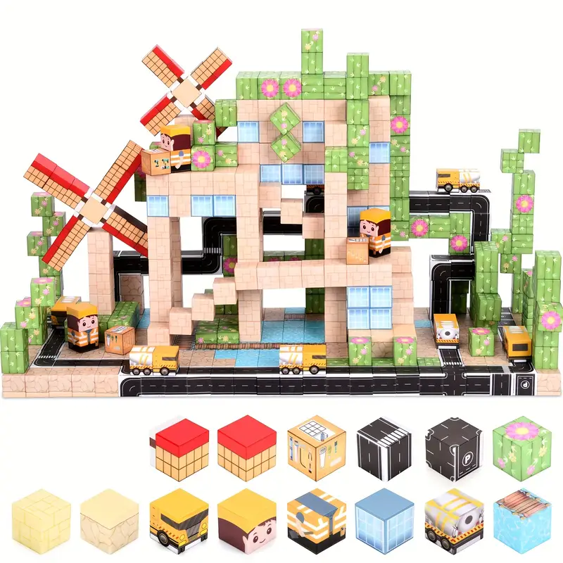 Конструктор магнитный Minecraft Мельница и дорога 100 шт. (2698916590) Конструктор магнитный Minecraft Мельница и дорога 100 шт. (2698916590)