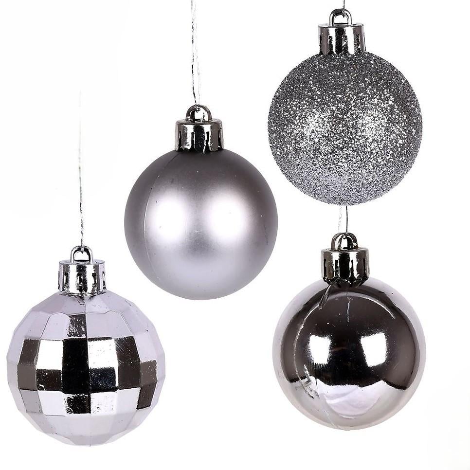 Елочные новогодние шарики МАГІЧНА-НОВОРІЧНА GN339-4 4 см 20 шт. Silver (31330694)