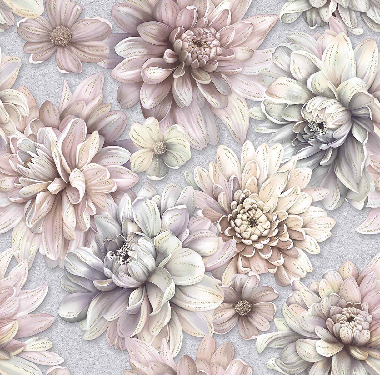 Шпалери паперові Континент Флоріс Світло-сірий (1597)